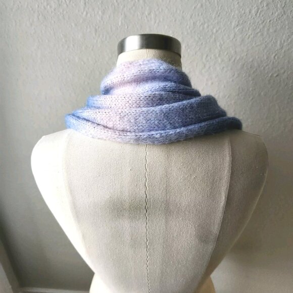 Juicy Couture Knitted Scarf Shawl Pastel Striped Acrylic OS 65"×12" - Picture 4 of 11